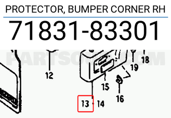 Suzuki 7183183301 PROTECTOR, BUMPER CORNER RH