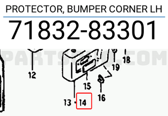 Suzuki 7183283301 PROTECTOR, BUMPER CORNER LH
