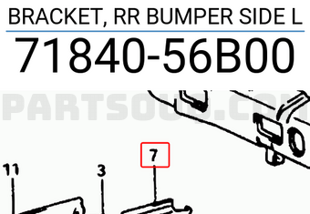 Suzuki 7184056B00 BRACKET, RR BUMPER SIDE L