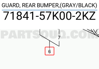 Suzuki 7184157K002KZ GUARD, REAR BUMPER,(GRAY/BLACK)