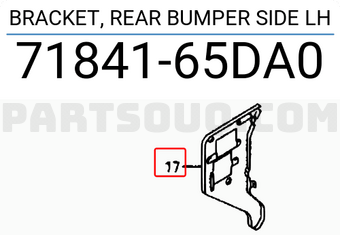 Suzuki 7184165DA0 BRACKET, REAR BUMPER SIDE LH