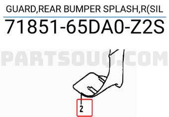 Suzuki 7185165DA0Z2S GUARD,REAR BUMPER SPLASH,R(SIL