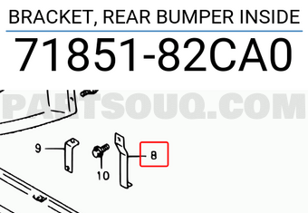 Suzuki 7185182CA0 BRACKET, REAR BUMPER INSIDE