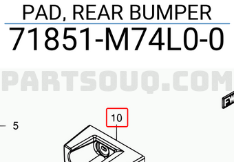 Suzuki 71851M74L00 PAD, REAR BUMPER
