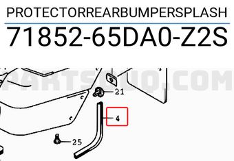 Suzuki 7185265DA0Z2S PROTECTORREARBUMPERSPLASH