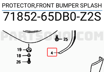 Suzuki 7185265DB0Z2S PROTECTOR,FRONT BUMPER SPLASH