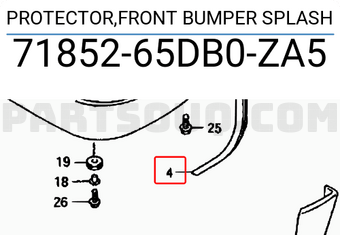 Suzuki 7185265DB0ZA5 PROTECTOR,FRONT BUMPER SPLASH