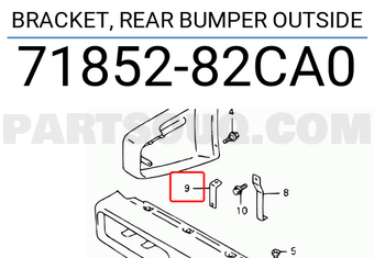 Suzuki 7185282CA0 BRACKET, REAR BUMPER OUTSIDE