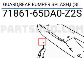 Suzuki 7186165DA0Z2S GUARD,REAR BUMPER SPLASH,L(SIL