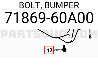 Suzuki 7186960A00 BOLT, BUMPER