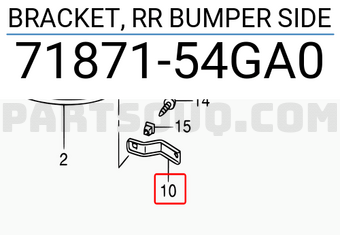 Suzuki 7187154GA0 BRACKET, RR BUMPER SIDE