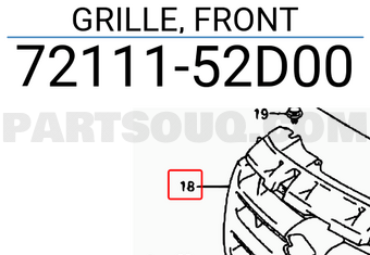 Suzuki 7211152D00 GRILLE, FRONT