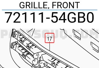 Suzuki 7211154GB0 GRILLE, FRONT