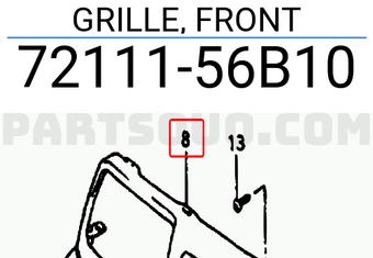 Suzuki 7211156B10 GRILLE, FRONT