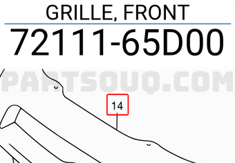 Suzuki 7211165D00 GRILLE, FRONT