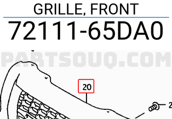 Suzuki 7211165DA0 GRILLE, FRONT