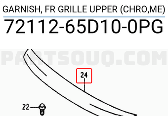 Suzuki 7211265D100PG GARNISH, FR GRILLE UPPER (CHRO,ME)
