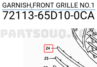Suzuki 7211365D100CA GARNISH,FRONT GRILLE NO.1