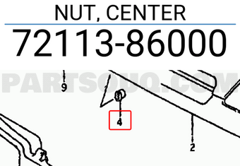 Suzuki 7211386000 NUT, CENTER
