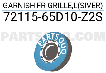 Suzuki 7211565D10Z2S GARNISH,FR GRILLE,L(SIVER)