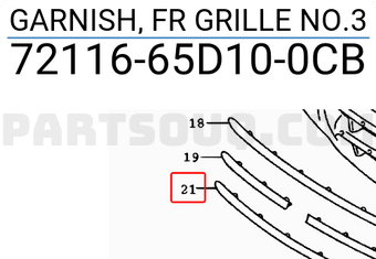 Suzuki 7211665D100CB GARNISH, FR GRILLE NO.3