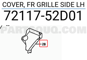 Suzuki 7211752D01 COVER, FR GRILLE SIDE LH