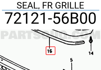 Suzuki 7212156B00 SEAL, FR GRILLE