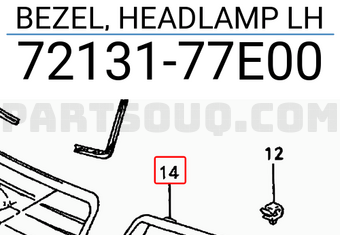 Suzuki 7213177E00 BEZEL, HEADLAMP LH