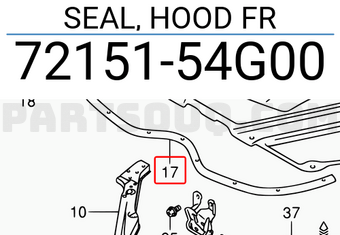 Suzuki 7215154G00 SEAL, HOOD FR