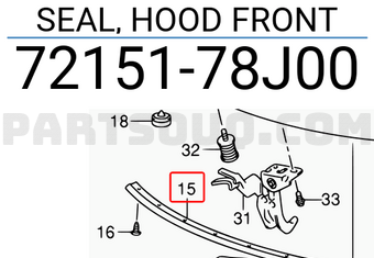 Suzuki 7215178J00 SEAL, HOOD FRONT