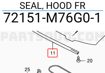 Suzuki 72151M76G01 SEAL, HOOD FR
