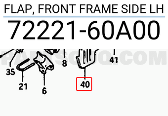 Suzuki 7222160A00 FLAP, FRONT FRAME SIDE LH