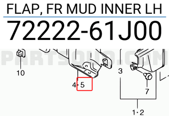 Suzuki 7222261J00 FLAP, FR MUD INNER LH