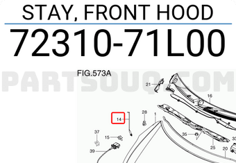 Suzuki 7231071L00 STAY, FRONT HOOD