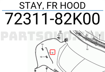 Suzuki 7231182K00 STAY, FR HOOD