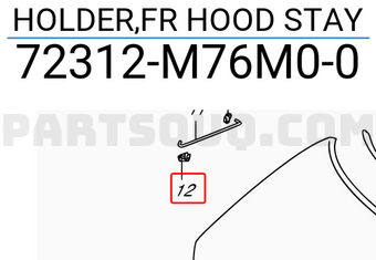Suzuki 72312M76M00 HOLDER,FR HOOD STAY