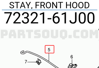 Suzuki 7232161J00 STAY, FRONT HOOD