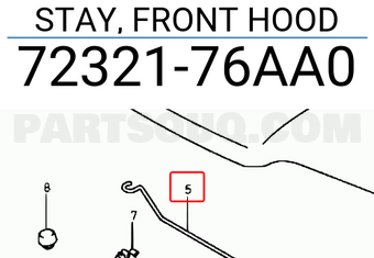 Suzuki 7232176AA0 STAY, FRONT HOOD