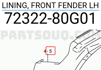 Suzuki 7232280G01 LINING, FRONT FENDER LH