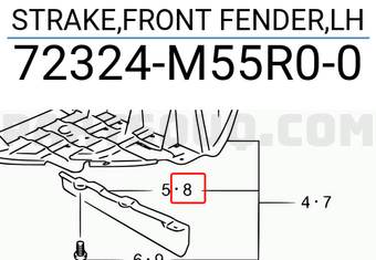 Suzuki 72324M55R00 STRAKE,FRONT FENDER,LH
