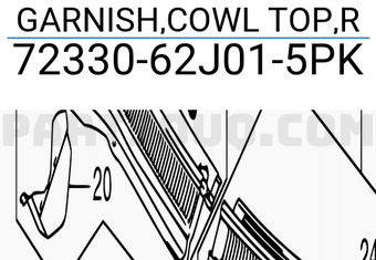 Suzuki 7233062J015PK GARNISH,COWL TOP,R