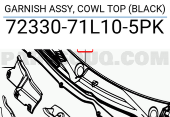 Suzuki 7233071L105PK GARNISH ASSY, COWL TOP (BLACK)