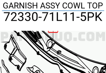 Suzuki 7233071L115PK GARNISH ASSY COWL TOP