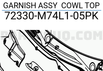 Suzuki 72330M74L105PK GARNISH ASSY COWL TOP
