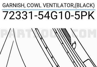 Suzuki 7233154G105PK GARNISH, COWL VENTILATOR,(BLACK)