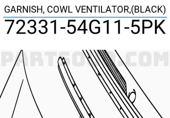 Suzuki 7233154G115PK GARNISH, COWL VENTILATOR,(BLACK)