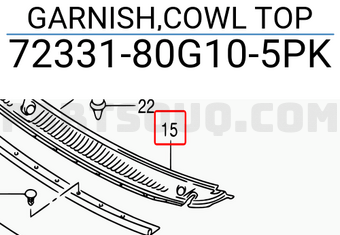 Suzuki 7233180G105PK GARNISH,COWL TOP