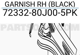 Suzuki 7233280J005PK GARNISH RH (BLACK)