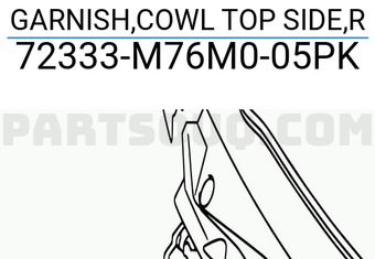 Suzuki 72333M76M005PK GARNISH,COWL TOP SIDE,R