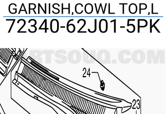 Suzuki 7234062J015PK GARNISH,COWL TOP,L